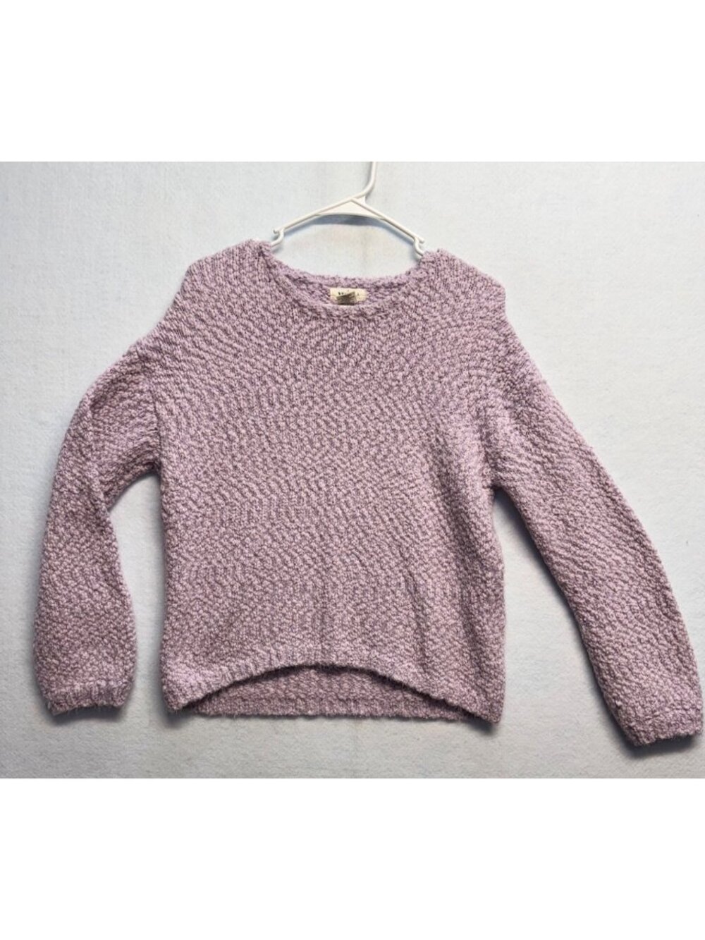 Yes Lola Womens Lilac Textured Knit Sweater Soft Pullover Casual Style Large